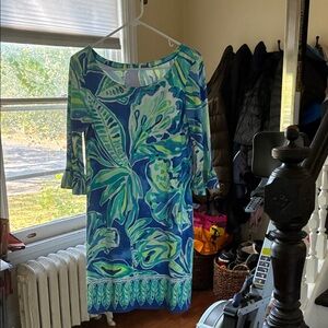 Lilly Pulitzer Blue and Green Long Sleeve Dress